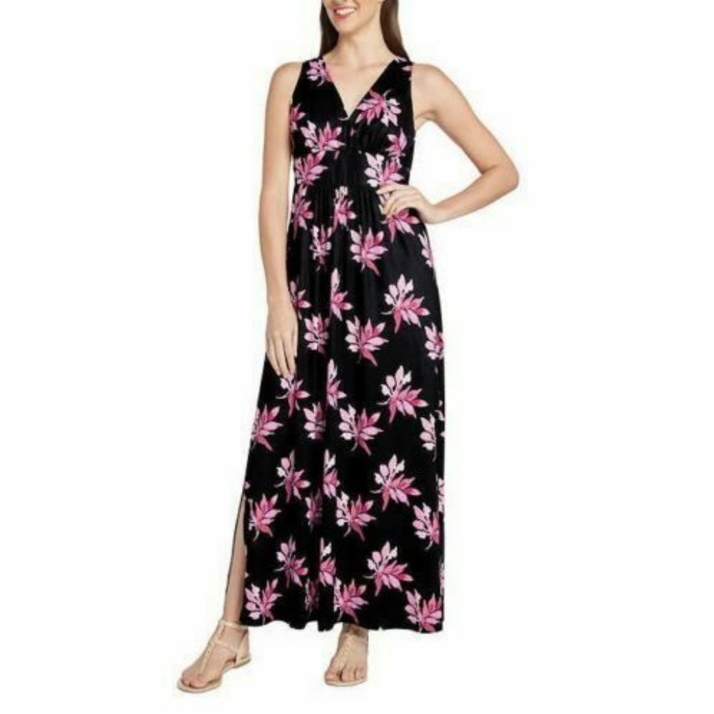 Matty M Women's Crossover V-Neck Maxi Dress